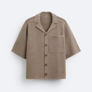 Di alta qualità da <span class=keywords><strong>uomo</strong></span> estate Cardigan manica corta ODM/OEM maglia sottile traspirante maglione primaverile per Polo con maglia a maglia Desi - Product Image 4