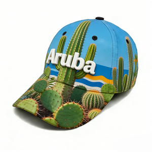 Großhandel Benutzerdefiniertes Logo Aruba Touristen-Souvenirs Lässige Camouflage Nadelstreifen Bestickte Baseball-Kappe - Product Image 6