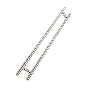 Palanca de tubo cuadrada redonda, manija de puerta de vidrio de madera, de doble cara, de lujo, larga y principal - Product Image 1