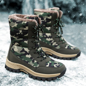 Venta al por mayor señoras <span class=keywords><strong>botas</strong></span> <span class=keywords><strong>de</strong></span> nieve militar verde camuflaje al aire libre espesar felpa <span class=keywords><strong>botas</strong></span> con cordones para las mujeres nuevo estilo - Product Image 4