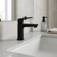 Mitigeur de lavabo thermostatique monocommande chaud/froid monotrou moderne pour salle de bain avec cartouche céramique