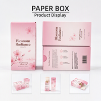 Boîte en carton rose dégradé personnalisée, portable et écologique, avec encoche de préhension, pour emballage de produits de soin du visage, vente en gros et en vrac