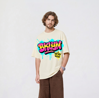 Herren Maßgeschneidertes T-Shirt 100% Baumwoll-Jersey 200g Einfarbig Hochwertig Street-Style O-Ausschnitt Atmungsaktiv Blanko High-Street Graffiti-Design