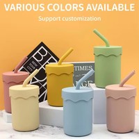Biberon en silicone avec bec courbé pour bébés, tasse d'apprentissage de qualité alimentaire pour tout-petits, incassable, 150 ml, à partir de 6 mois