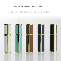 Vaporisateur de parfum de voyage en alliage d'aluminium et cuir avec surface gravable Modèle F902