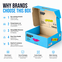Boîte d'expédition portable en carton ondulé personnalisée avec poignée découpée, impression couleur intégrale et approvisionnement en gros pour l'expédition e-commerce