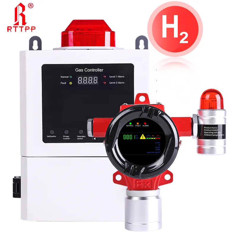 RTTPP H2 수소 가스 누출 감지기 산업용 고정 수소 가스 함량 경보 H2 모니터