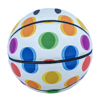 Ballon de basketball coloré imprimé en couleur, tailles 5 et 7, pour entraînement, personnalisable, taille standard 7, en cuir PU