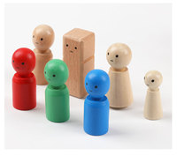 Muñecos de Madera de Abedul Resistentes, Personalizables, para Pintar, sin Acabado, Figuras de Madera Pequeñas