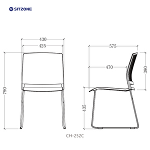 Sitzone Mobilier de bureau moderne de haute qualité Réunion empilable Formation des étudiants Chaise de travailleur de conférence en plastique - Product Image 2