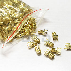 Connettore RF Coassiale Femmina S <span class=keywords><strong>M</strong></span> a 1.6mm con Clip a Bordo, Montaggio Dritto, Placcato Oro, Connettori RF per Saldatura - Product Image 4