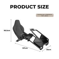 Cockpit de simulation de course automobile entièrement réglable avec pédales, support Direct Drive, cadre en acier robuste, coussin de siège confortable, noir, garantie 1 an