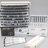 Ensemble de 9 marqueurs micro-stylos fins imperméables de taille 9, encre noire permanente résistante à la décoloration, fournitures d'art en plastique pour le dessin et l'esquisse