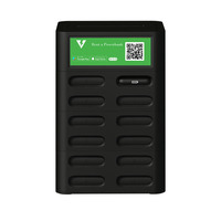 Station de recharge à 12 emplacements à prix d'usine Affichage LED Banque d'alimentation partagée Sortie de distributeur automatique Kiosque de charge 65W