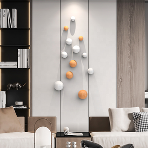 Arte de Parede Contemporânea Ornamento Esférico para Casa Decoração Dourada para Sala de Estar Escritório Estudo Grande - Product Image 5
