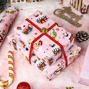 Christmas Wrapping Paper Reversible <b>Pink</b> Cup Design 17 In X 32.8 Ft Gift Craft Holiday Use - Product Image 6
