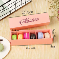 Boîte d'emballage pour macarons en gros, 6 trous, type tiroir pour chocolats, boîte à biscuits avec fenêtre, boîte d'emballage pour pâtisserie