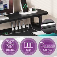 AJUNION Bureau de jeu à hauteur réglable avec lumières LED et ports USB Bureau ergonomique pour ordinateur portable électrique pour le bureau
