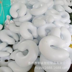 Pvc Inflatable Neck Pillow 30x30cm White For Swimming Pool Floats And Rafts - Product Image 4