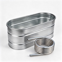 Kit de serpentin de chauffage en bois pour spa 38 mm en acier inoxydable 304 léger, serpentin de chauffage thermosiphonique pour bain extérieur