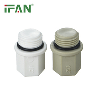 IFAN DIN 8077/8078 Blanc Gris 1/2" 3/4" Raccords de tuyauterie PPR à filetage mâle pour matériaux de plomberie