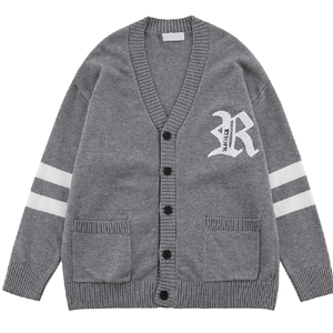 High Quality Custom Embroidery Logo <strong>Mens</strong> Sweater <strong>Cardigan</strong> Wool Blends Knitted V Neck Sweater <strong>Cardigan</strong> <strong>Men</strong> - Product Image 2