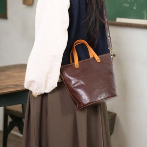 Nasman Genuine Leather Handbag Basket Shape Zipper Closure Women's Crossbody <b>Bag</b> Brown Coffee Color Durable Everyday Use - Product Image 4