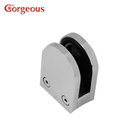 Support de verre en acier inoxydable 304 moulé avec précision en forme de D, pince de rampe d'escalier finition satinée, main courante réglable pour balcon extérieur