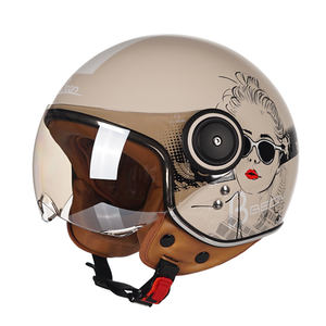 <span class=keywords><strong>Casco</strong></span> de motocicleta Retro clásico Abs, <span class=keywords><strong>casco</strong></span> de media cara <span class=keywords><strong>Vintage</strong></span> con cascos antiniebla de alta calidad - Product Image 6