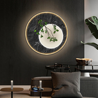 Nouveau restaurant chinois mur art décor à la maison peinture lumière led sens avancé wapiti forme ronde cristal porcelaine peinture
