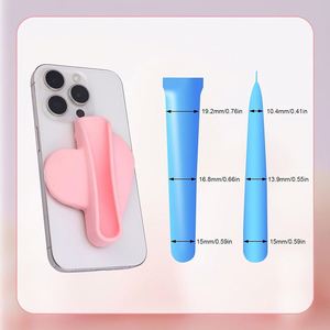 Cute Heart Shape Silicone Lipstick Holder with Portable Strong Adhesive Sticky Back Universal Cell Phone Cosmetic Organizer - Product Image 2
