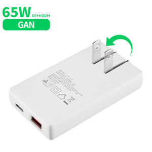 Cargador Plegable de 65W PD 3.0 QC 3.0 con Certificación PSE para Portátiles y Teléfonos Móviles con Puertos Tipo-C y USB - Product Image 1