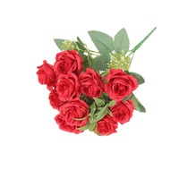Künstliche Seiden rosen 10 kleine Trauben 3D-gedruckte langlebige Braut strauß Valentinstag Hochzeit Home Decoration