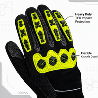 Sarung Tangan Penyelamat Hengkun RG08 Level 2+ Anti Tusuk Warna Hitam, Sarung Tangan Tangan Penuh Tekstur 3D Anti Abrasi, Sarung Tangan Anti Benturan Bagian Belakang Berbahan Neoprena