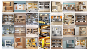 Meubles de salon en velours de style nordique de luxe en forme de L, canapé modulaire 3 places pour les jeunes, ensemble de meubles - Product Image 2