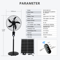 Ventilateur solaire sur pied ALLTOP de 18 pouces avec hauteur réglable et oscillation gauche-droite, puissance de 25 W