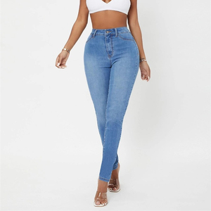 <span class=keywords><strong>Jeans</strong></span> Ajustados de Cintura Alta y Elásticos para <span class=keywords><strong>Mujer</strong></span>, al por Mayor - Product Image 4