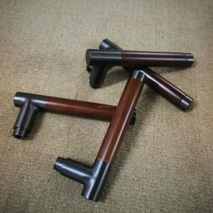 Maniglia per <span class=keywords><strong>Porta</strong></span> in Legno Massello e Acciaio Inox dal Design Moderno, Maniglia Silenziosa in Lega di Zinco per Porte Interne con <span class=keywords><strong>Serratura</strong></span> a Leva - Product Image 5