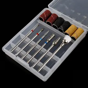 Wholesale Professional 6 in 1 Nail Drill Bits Set Carbide Manicure Rotary Burr Cuticle Bits Drill Accessories
