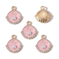 Breloque en alliage de zinc effet goutte d'huile, coquille de perle, pour bracelet DIY, porte-clés, style foulard, origine Yiwu, modèle W891