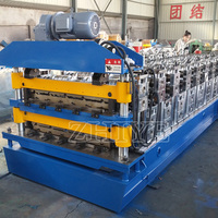 Nouvelles machines de formage à froid à double couche pour tôles de fer, fabrication de panneaux de toiture, machine de formage à froid de tôles trapézoïdales ondulées IBR