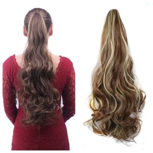 22 pouces <span class=keywords><strong>de</strong></span> long ondulé bouclé pince à griffes queue <span class=keywords><strong>de</strong></span> <span class=keywords><strong>cheval</strong></span> postiches Extension coiffures synthétique noir naturel queue <span class=keywords><strong>de</strong></span> <span class=keywords><strong>cheval</strong></span> pour <span class=keywords><strong>femme</strong></span> noire - Product Image 1