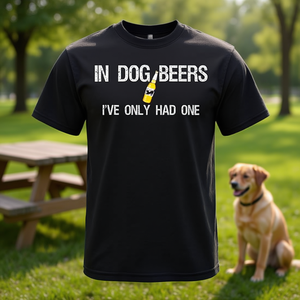 Camiseta In Dog Beers I've Only Had One, negra, unisex, talla para adultos - Product Image 3