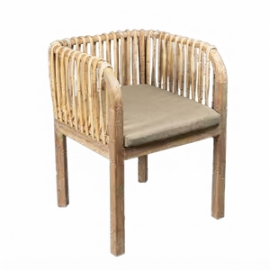 Silla de Comedor Elena con Cojín, Silla de Comedor Moderna Tapizada en Madera Maciza para el Hogar y Restaurantes - Product Image 1