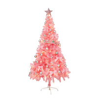 2026 Neuester Stil Leichter Künstlicher Rosa Beschneiter Weihnachtsbaum 40 Lichterketten PVC-Material für Innenräume Party Einkaufszentrum