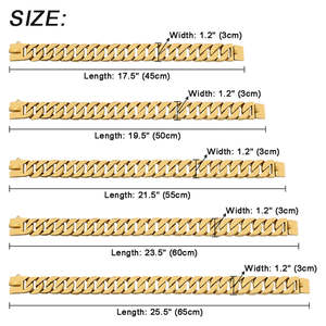 Haustier-Halsband Ketten Edelstahl Rosé<span class=keywords><strong>gold</strong></span> Metall <span class=keywords><strong>Gold</strong></span> Hund Hip-Hop-Leads-Kit Halsketten Bulldoggen-Schnecken kubanische Link-Hundslips - Product Image 6