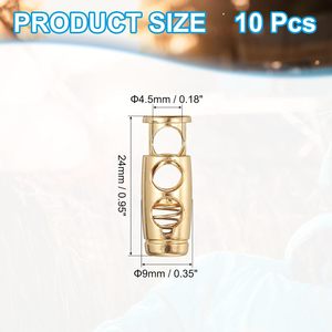 PCS Metal Cord Locks For Drawstrings Spring Cord Lock <b>Toggles</b> Stopper Clamp Holes Adjustable Slider End Fastener - Product Image 2