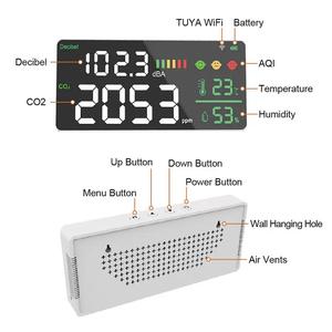Moniteur de décibels WIFI, connexion Tuya WIFI, <span class=keywords><strong>capteur</strong></span> de température/humidité/heure/<span class=keywords><strong>CO2</strong></span>, détecteur de bruit avec écran LED - Product Image 4