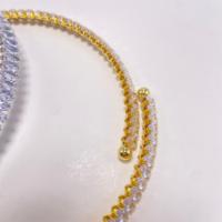 Pasirley Bijoux CZ Tennis Collier Femmes Glacé Partie Chaîne Ras Du Cou Plaqué Or Chaîne À Maillons