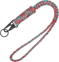 Cordon de cou en paracorde 550 tressé robuste pour la survie en extérieur, porte-clés en corde de parachute avec clip et anneau porte-clés